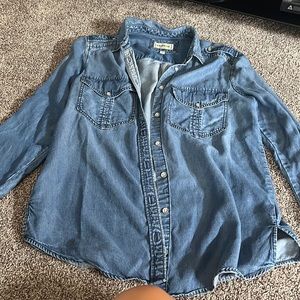 Express boy friend denim shirt